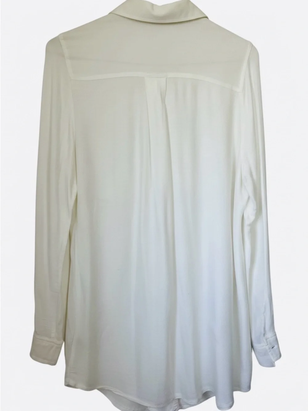 MARGOT Ivory Modal Crewneck Top - Ultra Soft Sustainable Minimalist - Size M - Picture 3 of 5